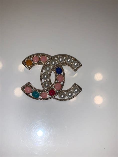 Chanel Yacht Cruise Resin Stamp Brooch Pin with Pearl Details 